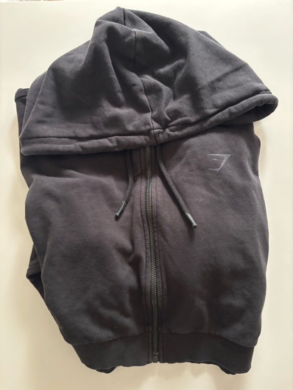 Gymshark Black Zip Cropped Hoodie Sweater Size M